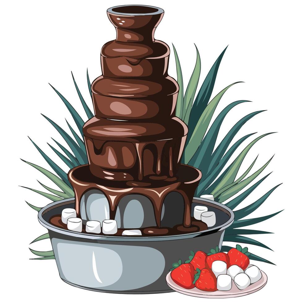 Dessert fountain icon art vector