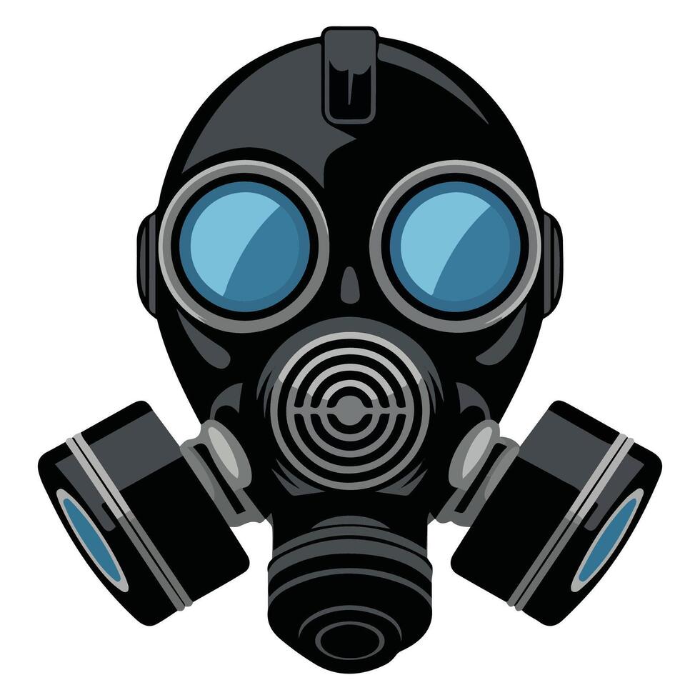 Military gas mask icon flat vector