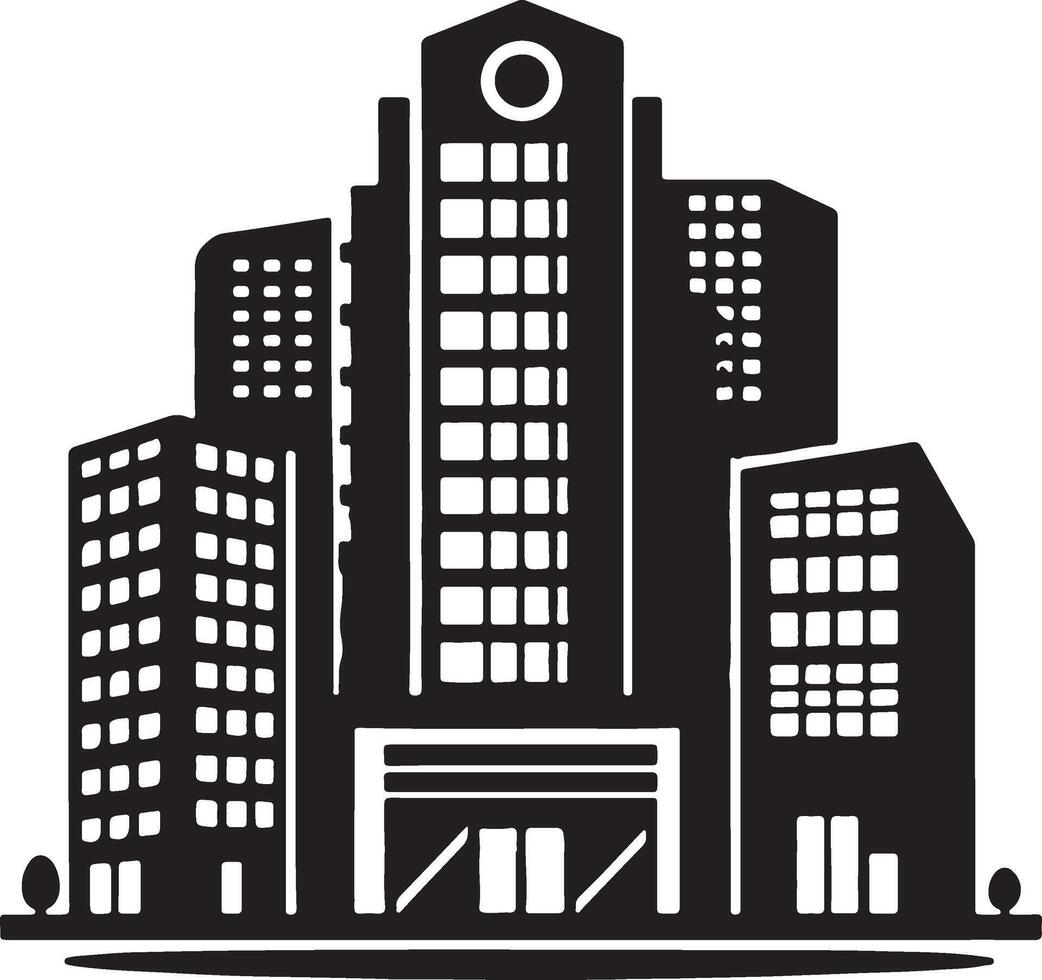 city building silhouette illustration vector