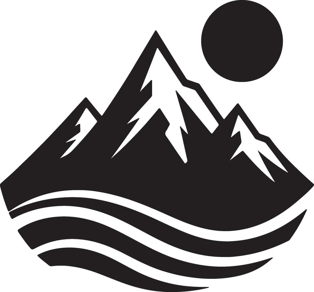 mountains and water logo vector