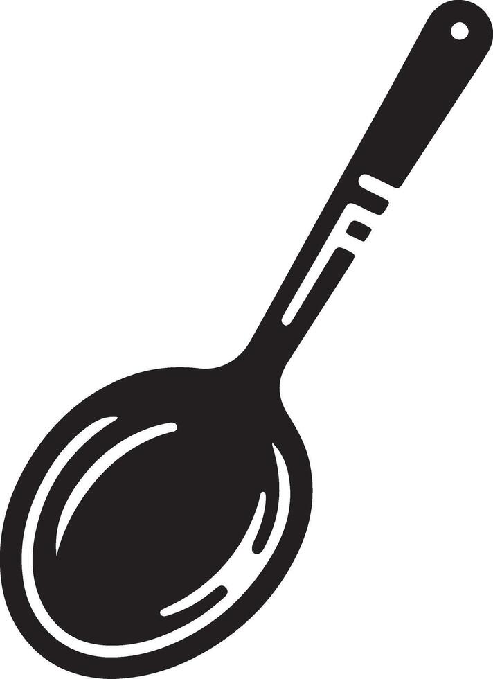 a black and white illustration of a spoon vector