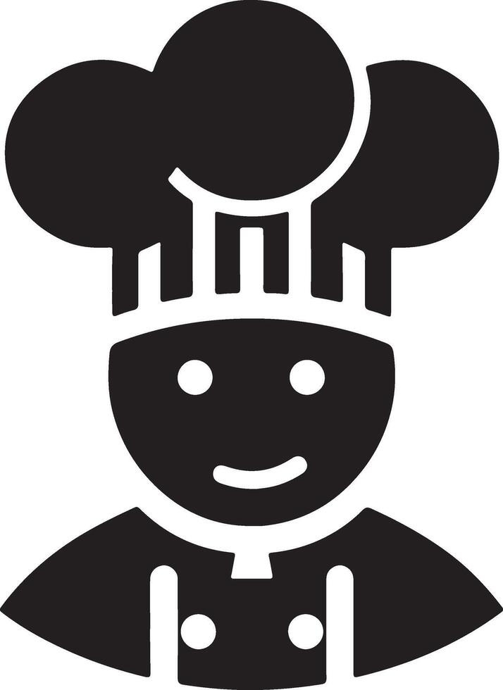 a black and white icon of a chef vector