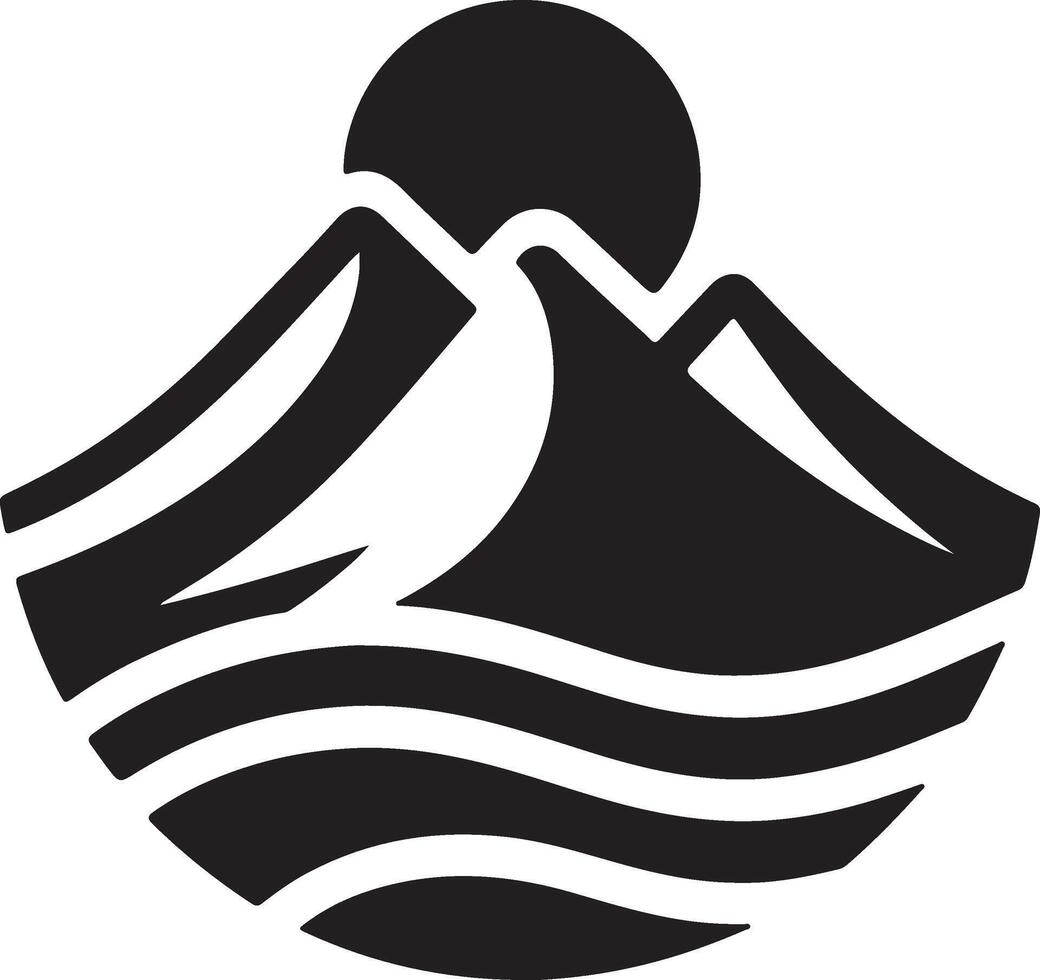 The logo for the mountain range illustration vector