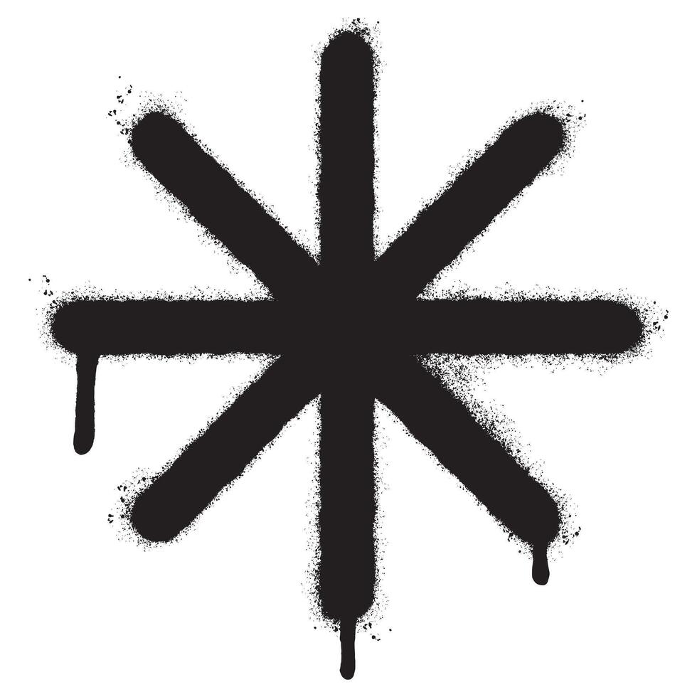Spray Painted Graffiti asterisk icon isolated on white background.. vector