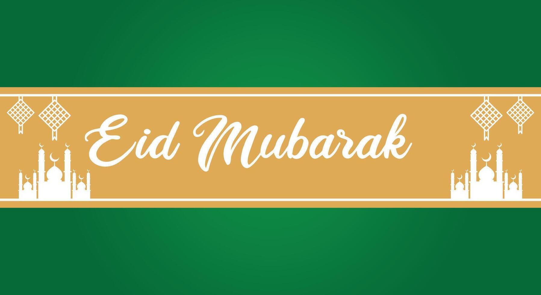 eid mubarak islamic background greeting card design template vector