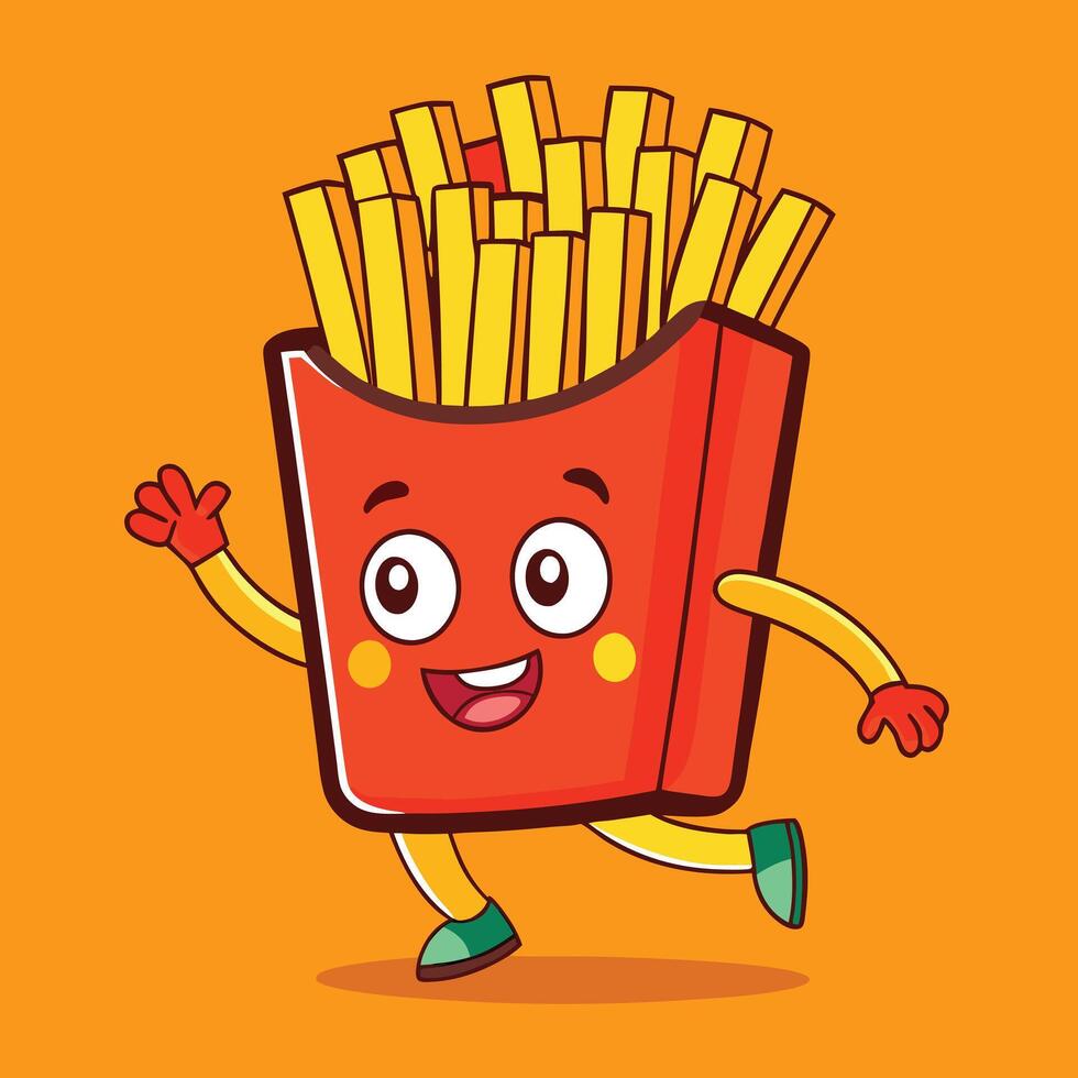 Illustration of a happy box of french fries vector