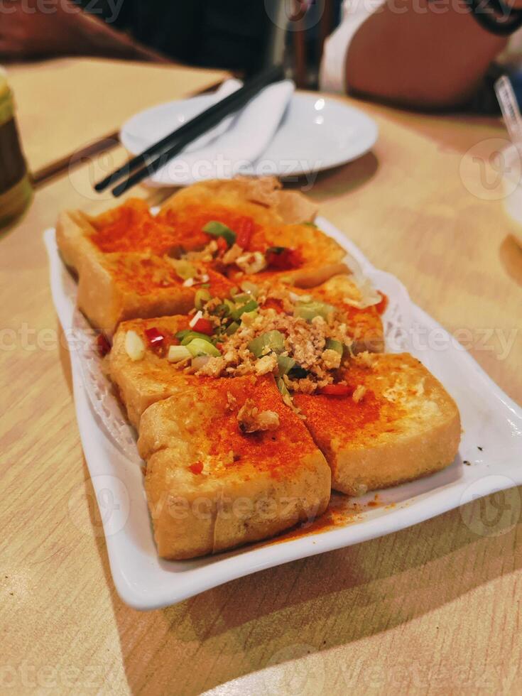 A white plate with food on it photo