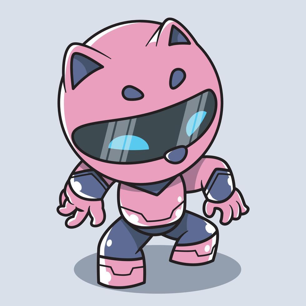 cool cat robot symbol of future and technology... vector