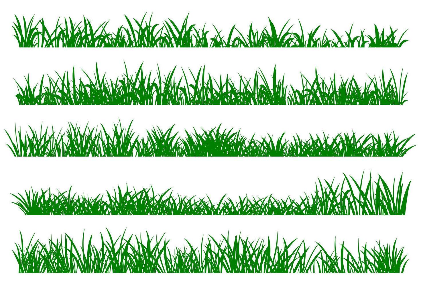 green grass silhouette bundle vector