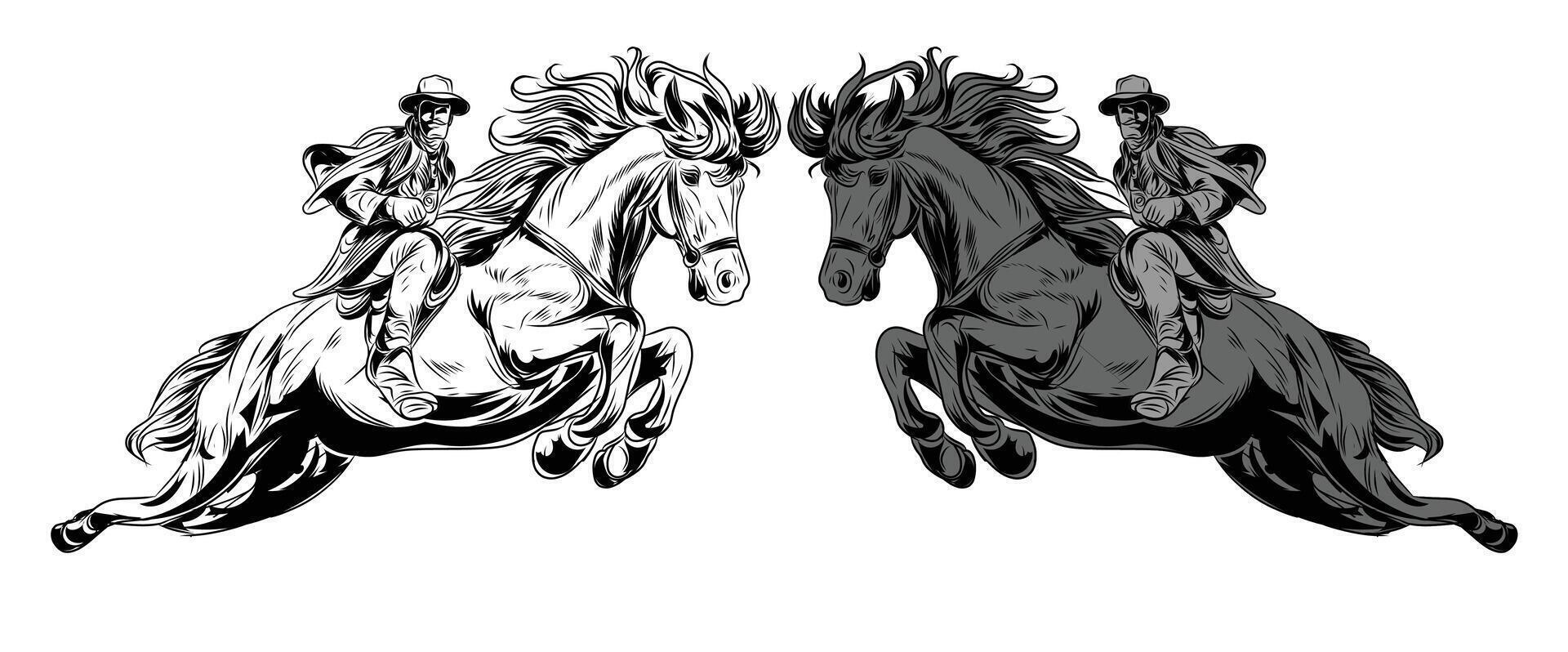 Horse Rider set vector