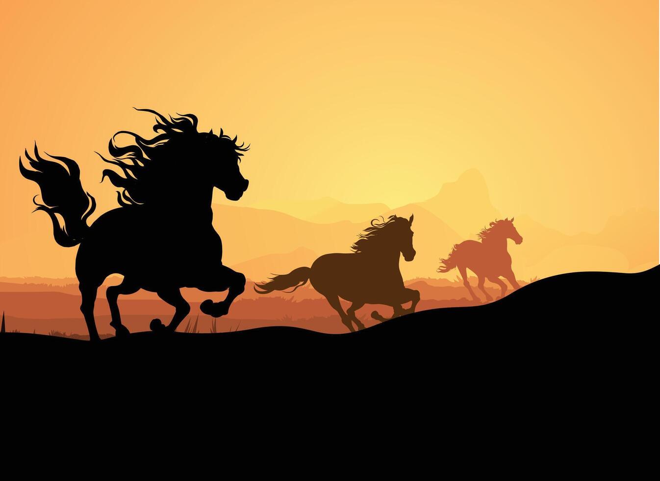 Running Horses group vector