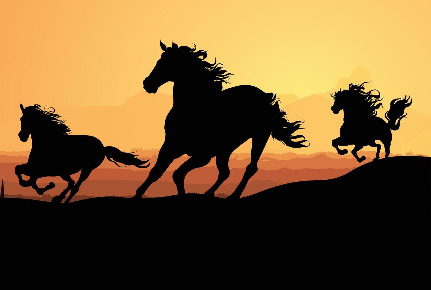 Set Of Horses vector