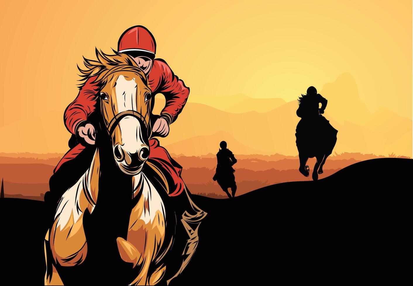 Horse Riding silhouette vector