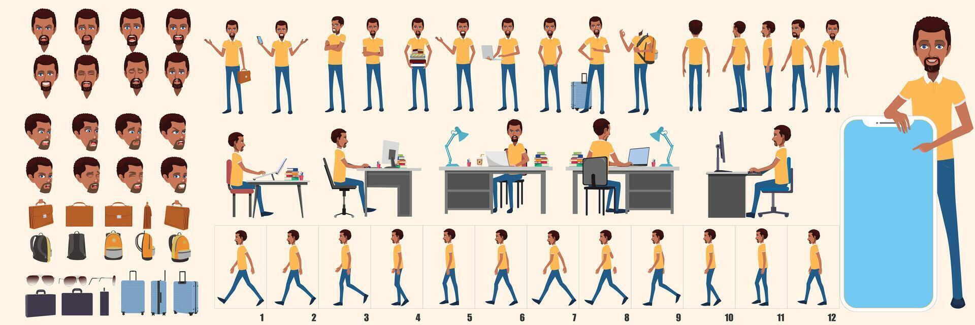 Cartoon Young Business Man Model vector