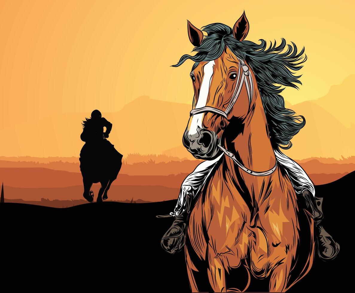 Horse Rider and horse vector