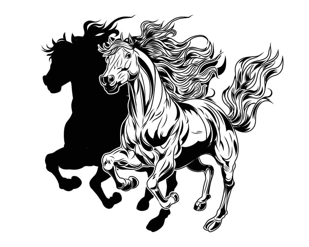 Running Stallion Sillouette vector