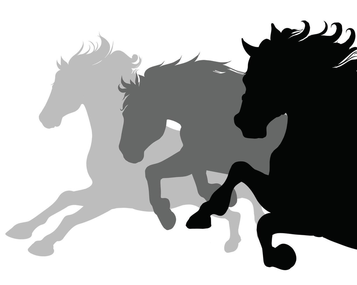Running Horses Silhouettes vector