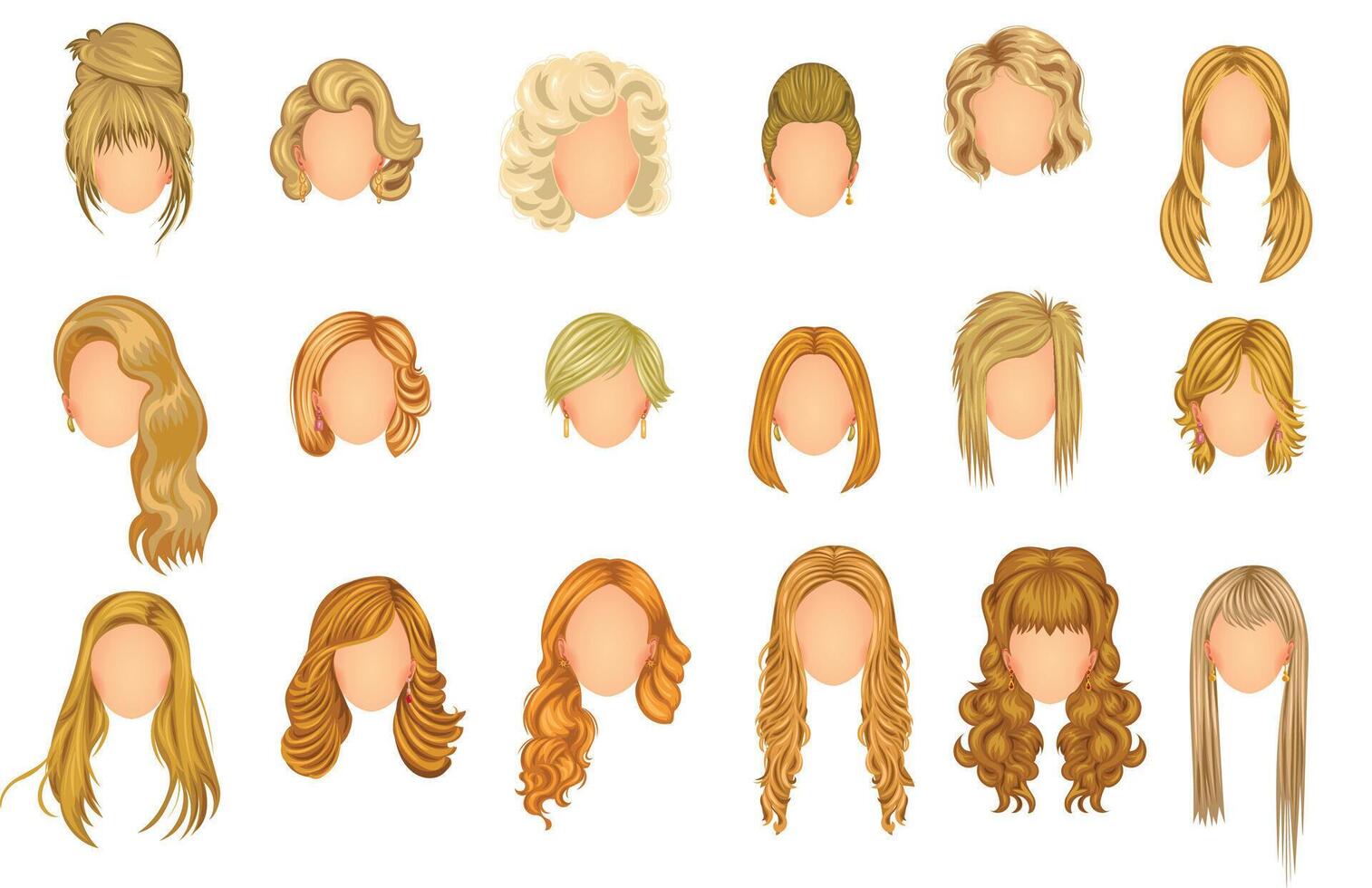 Set of Hair styles vector