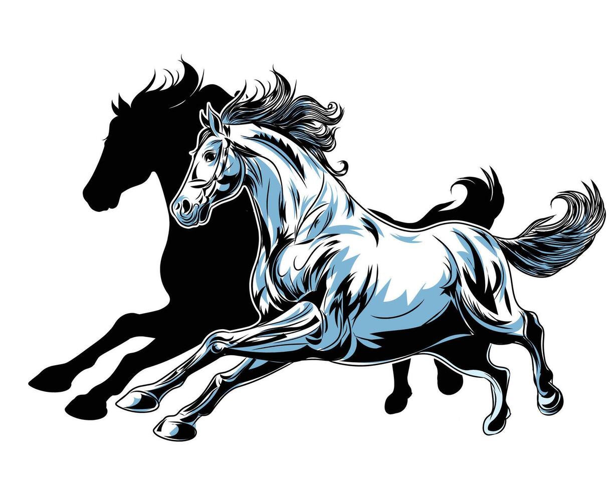 Running Stallion Silhouette vector