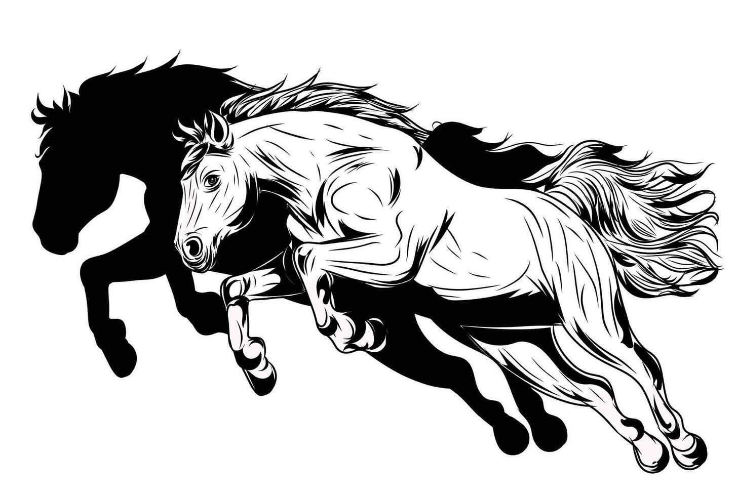 Stallion Runing Sillhouette vector