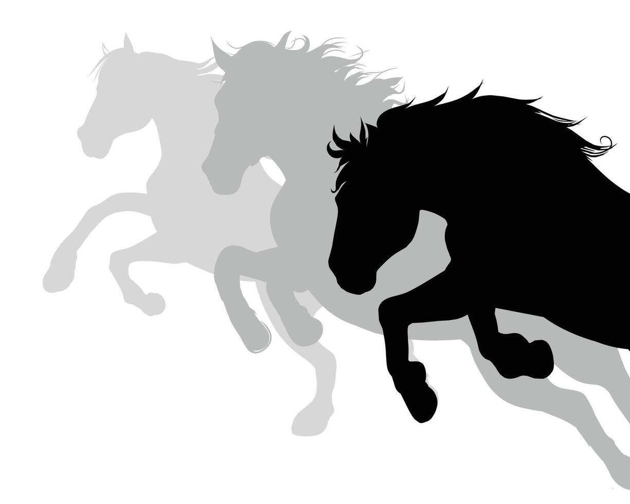 Running Horse Silhouettes vector
