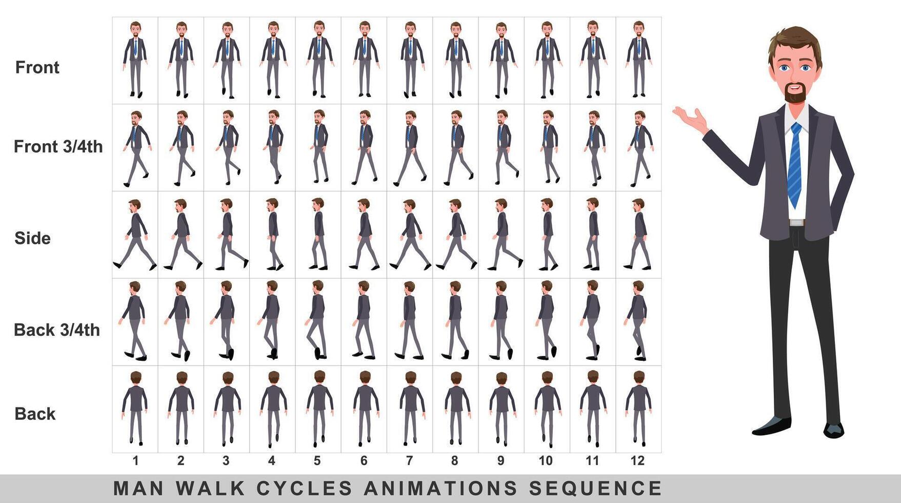 Businessman WalkCycles Animation vector