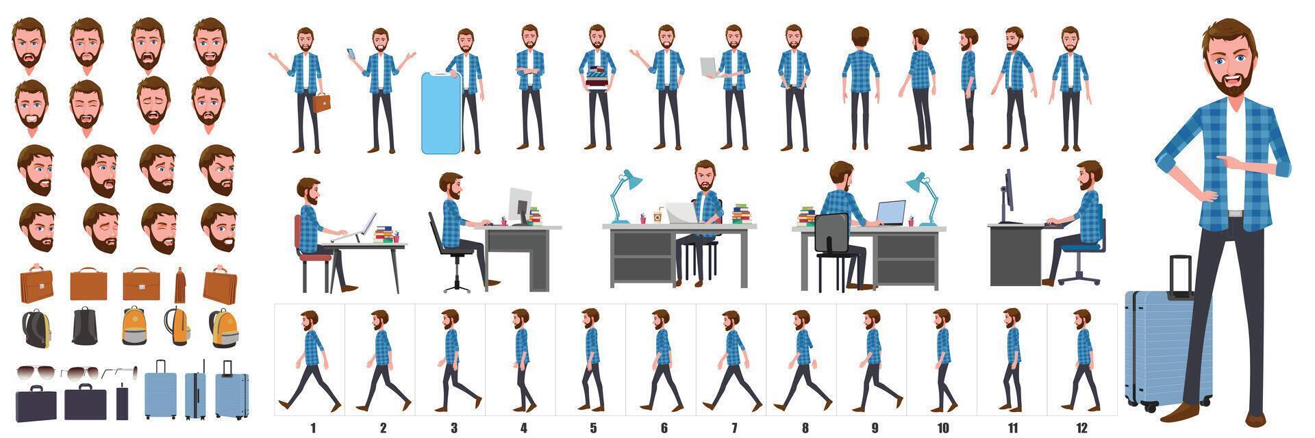 Young Business Manmodel Sheet vector