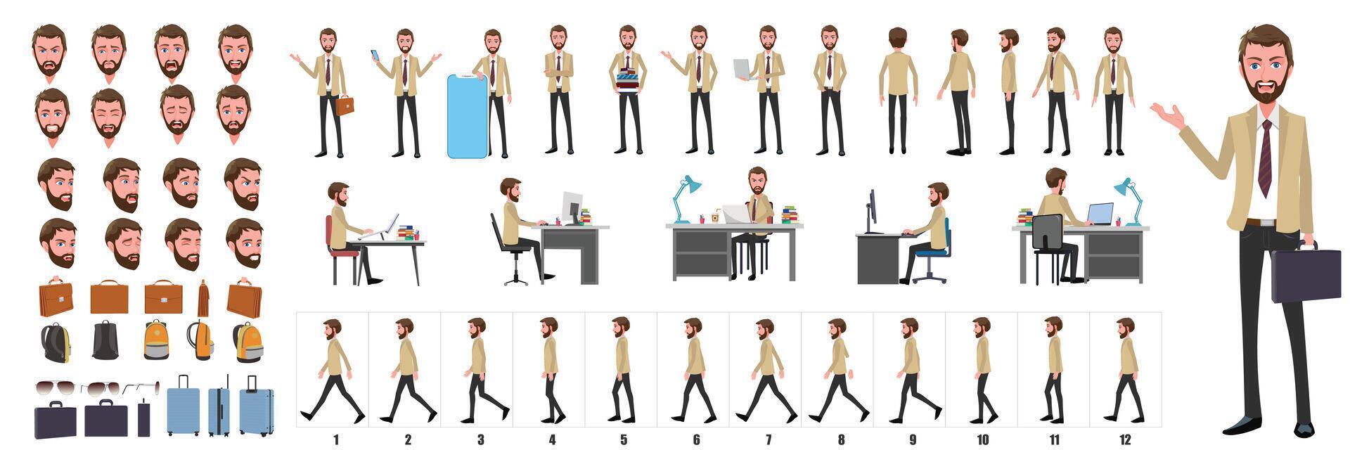 Business Man model Sheet vector