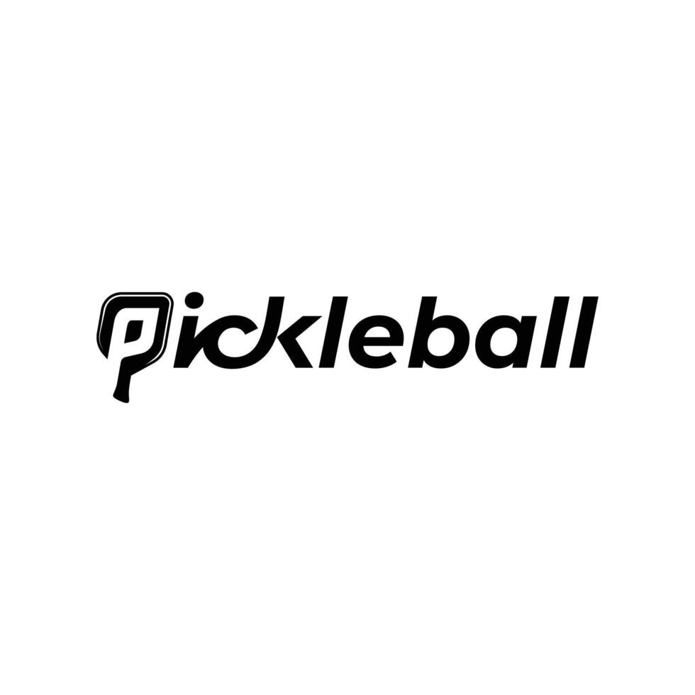 pickleball logo with paddle integrated into the letters vector