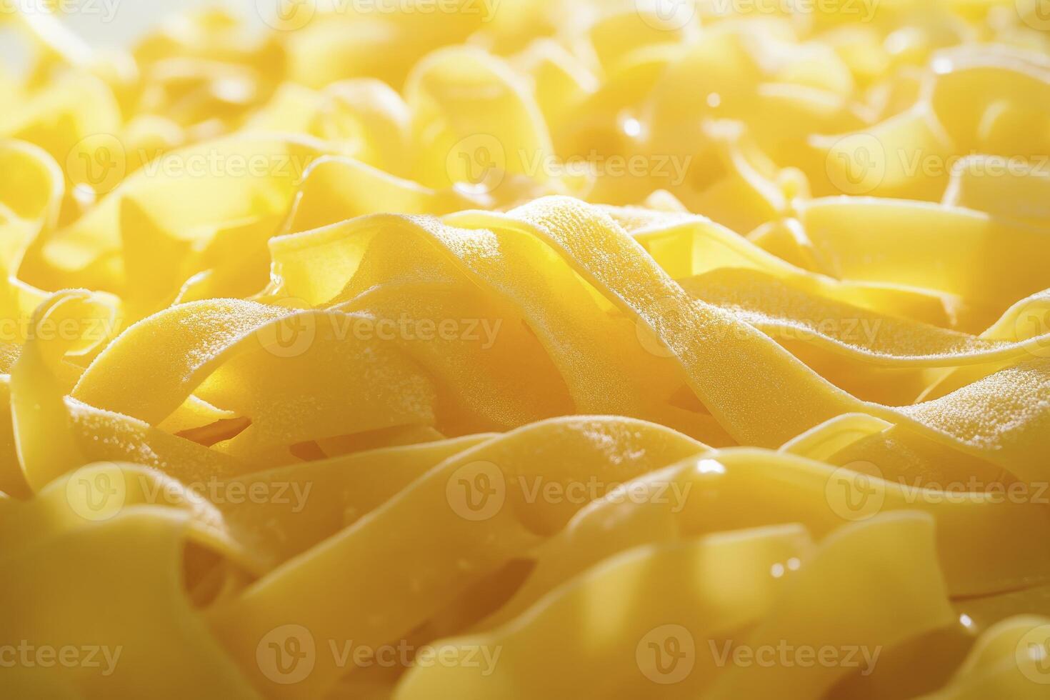 Close-up of Freshly Made Pasta Fettuccine Ready for Cooking Meal photo