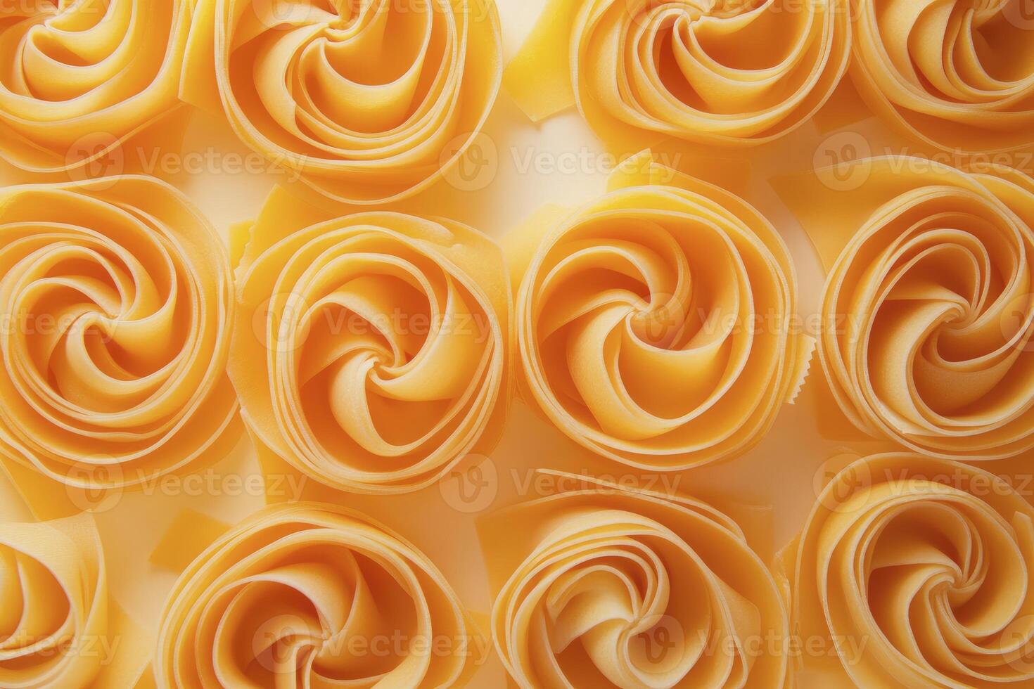 Close-up of Uncooked Tagliatelle Nests for Italian Food Preparation photo