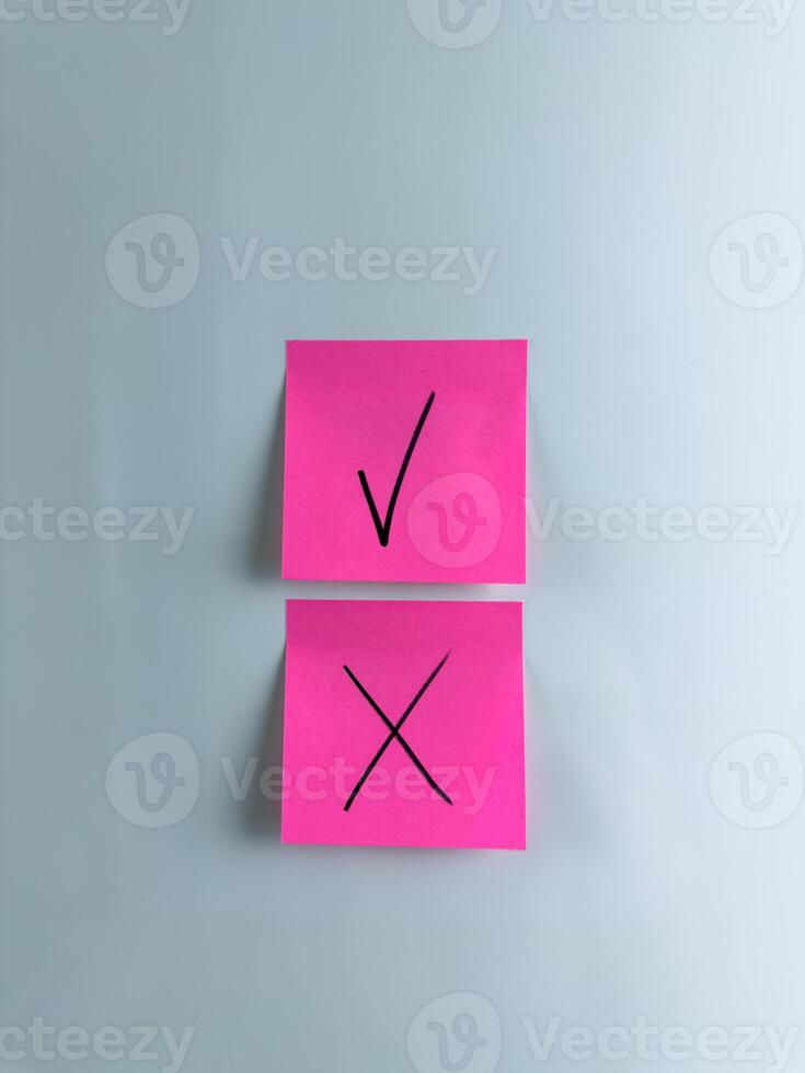 Conceptual photography about difficult choice when making right or wrong decision photo