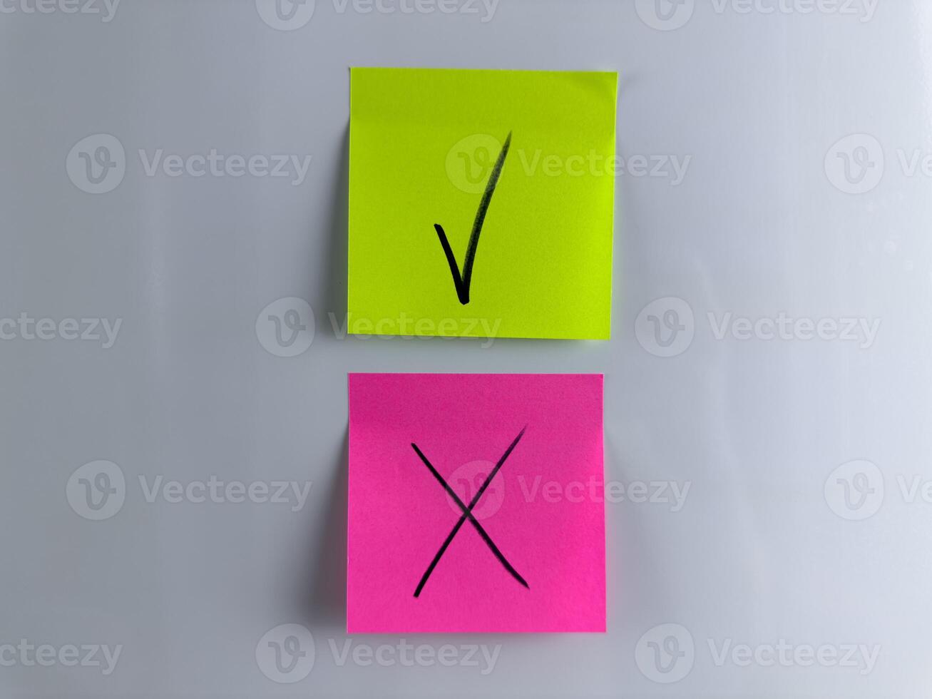 Choice concept, tick or cross the required answer photo