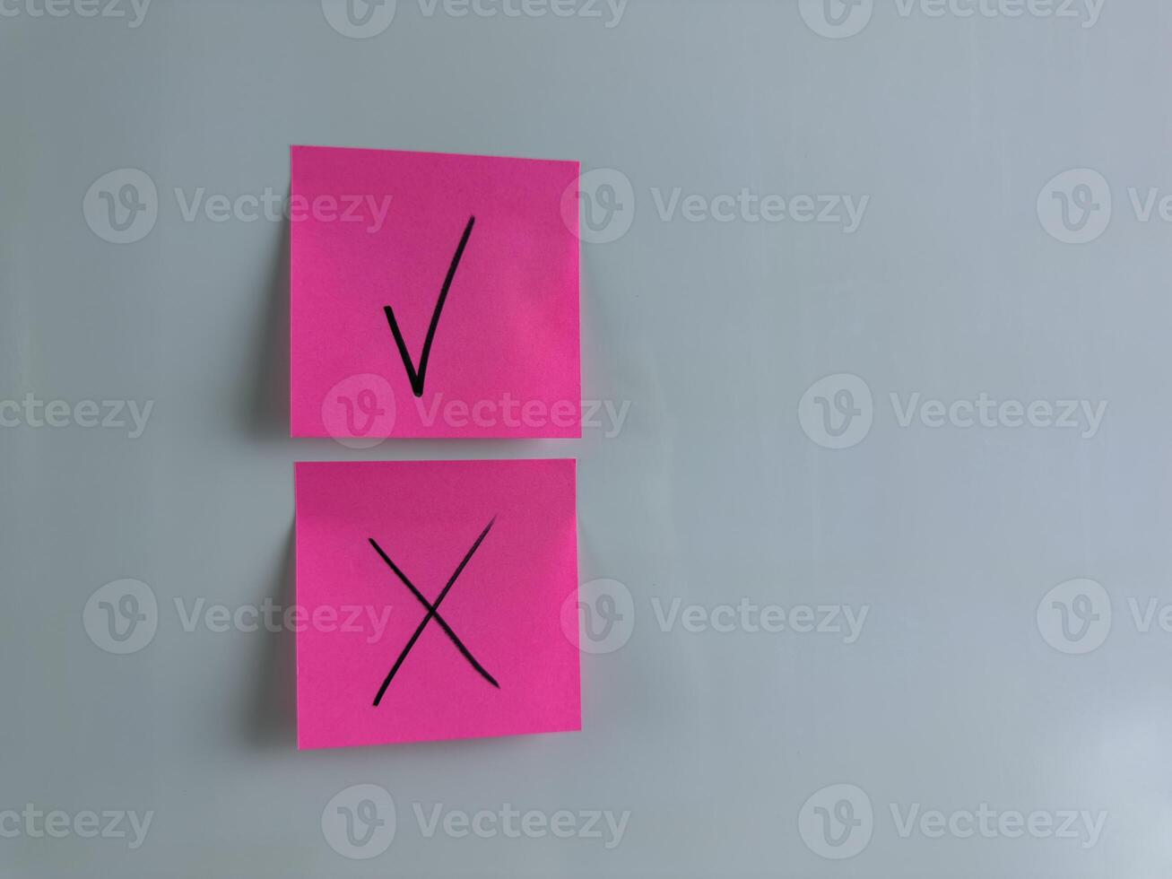 Making management decision in company and marking important choice with special symbols photo