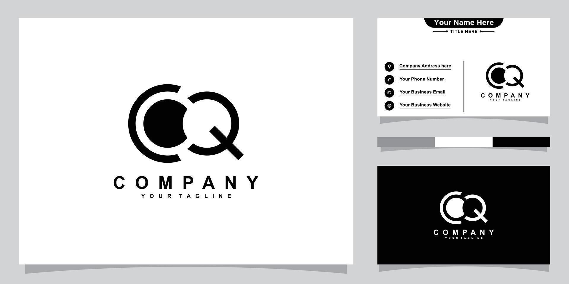 Initial CQ Alphabets Letters Logo Monogram .. vector