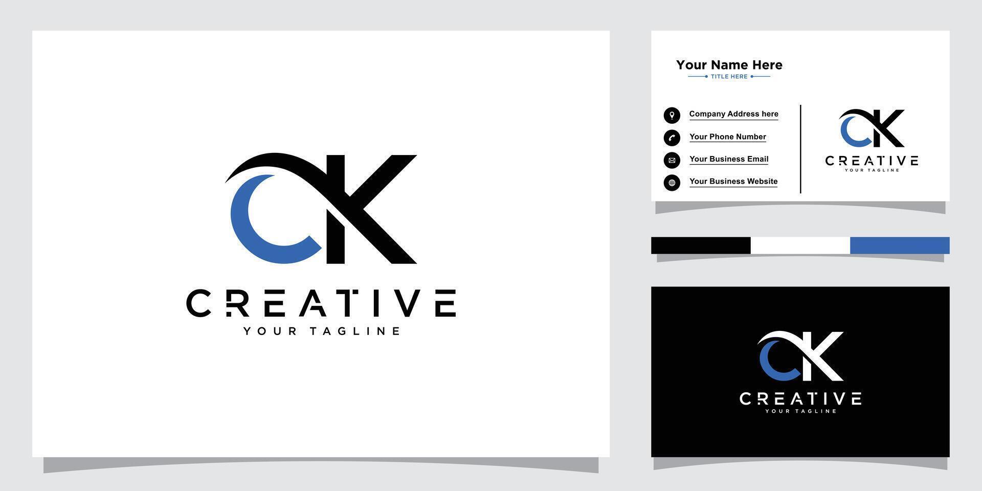 Initial CK, KC Alphabets Letters Logo Monogram . vector