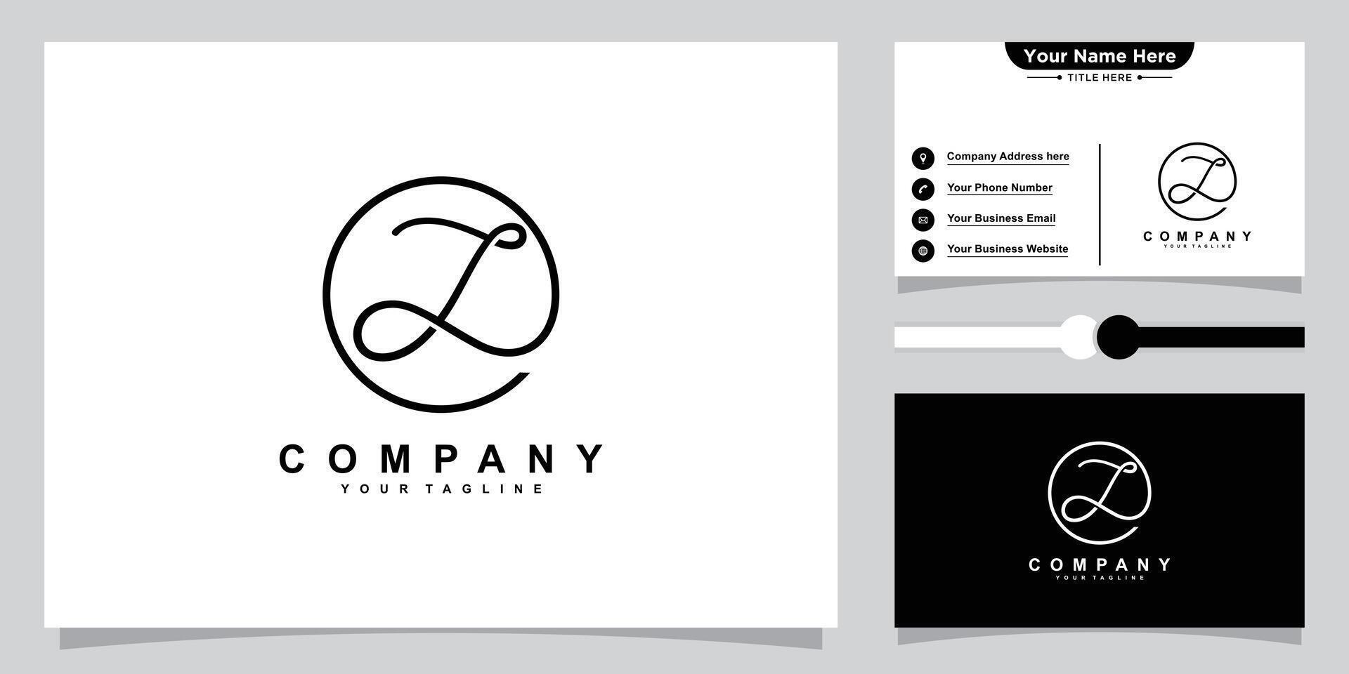 Z Initial Handwriting logo template . vector