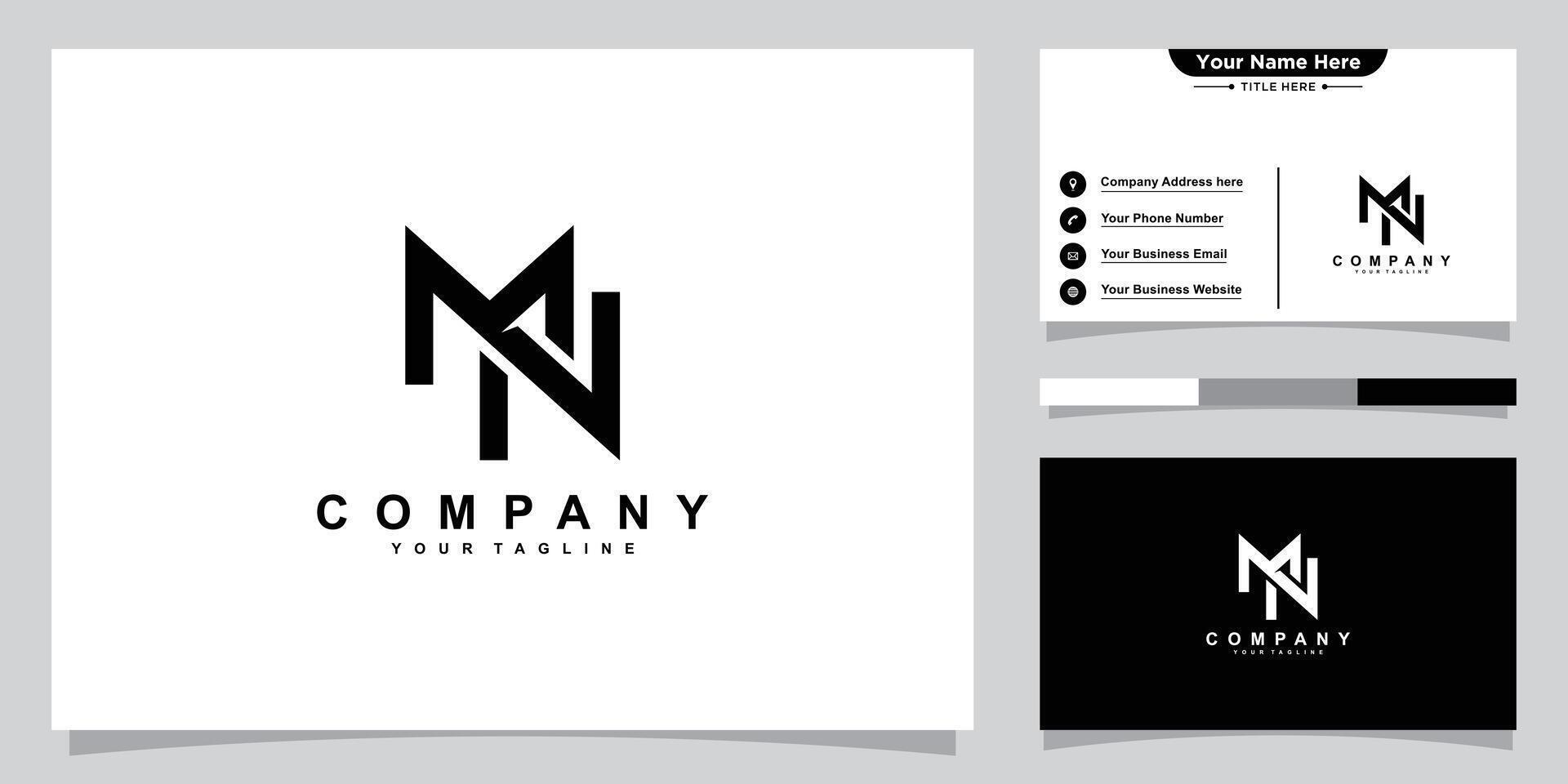 MN Initial Letter Icon Logo Design Illustration . vector