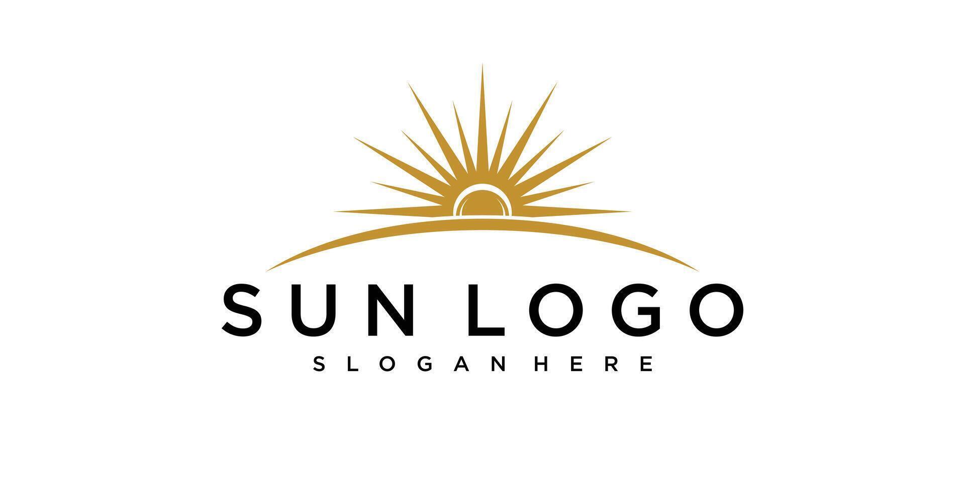 Sun logo design template Icon symbol Illustration. vector