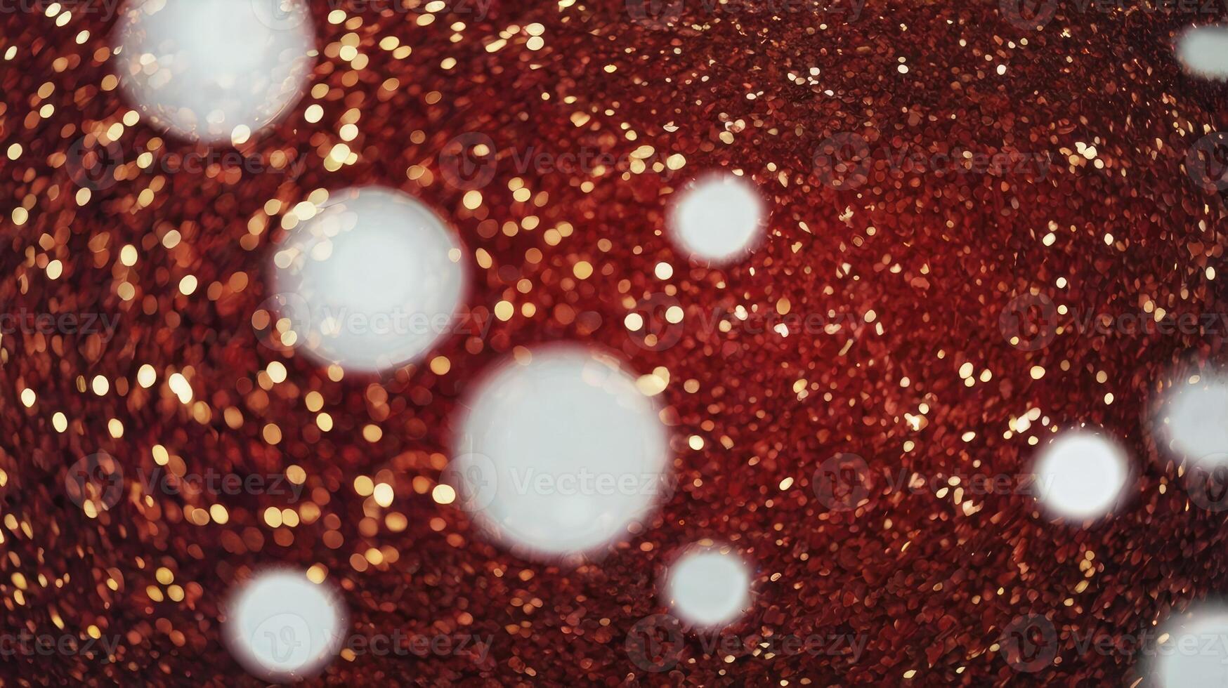 Blurred Red Glitter Background with White Spheres for Celebrations photo
