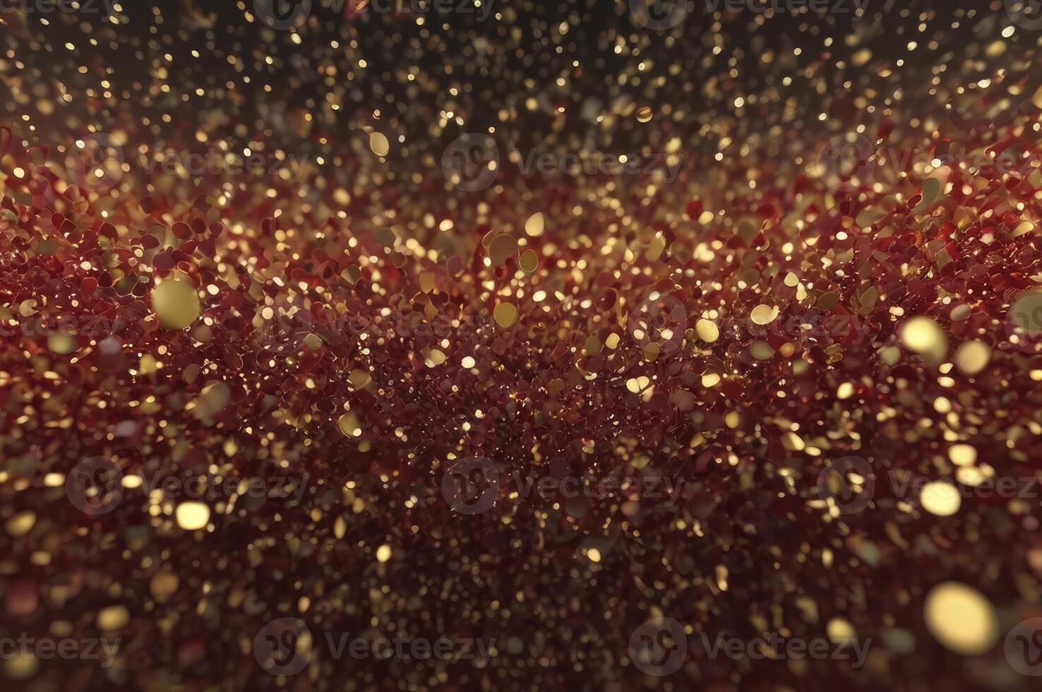 Abstract Glittering Golden Particles Background with Depth of Field Effect photo