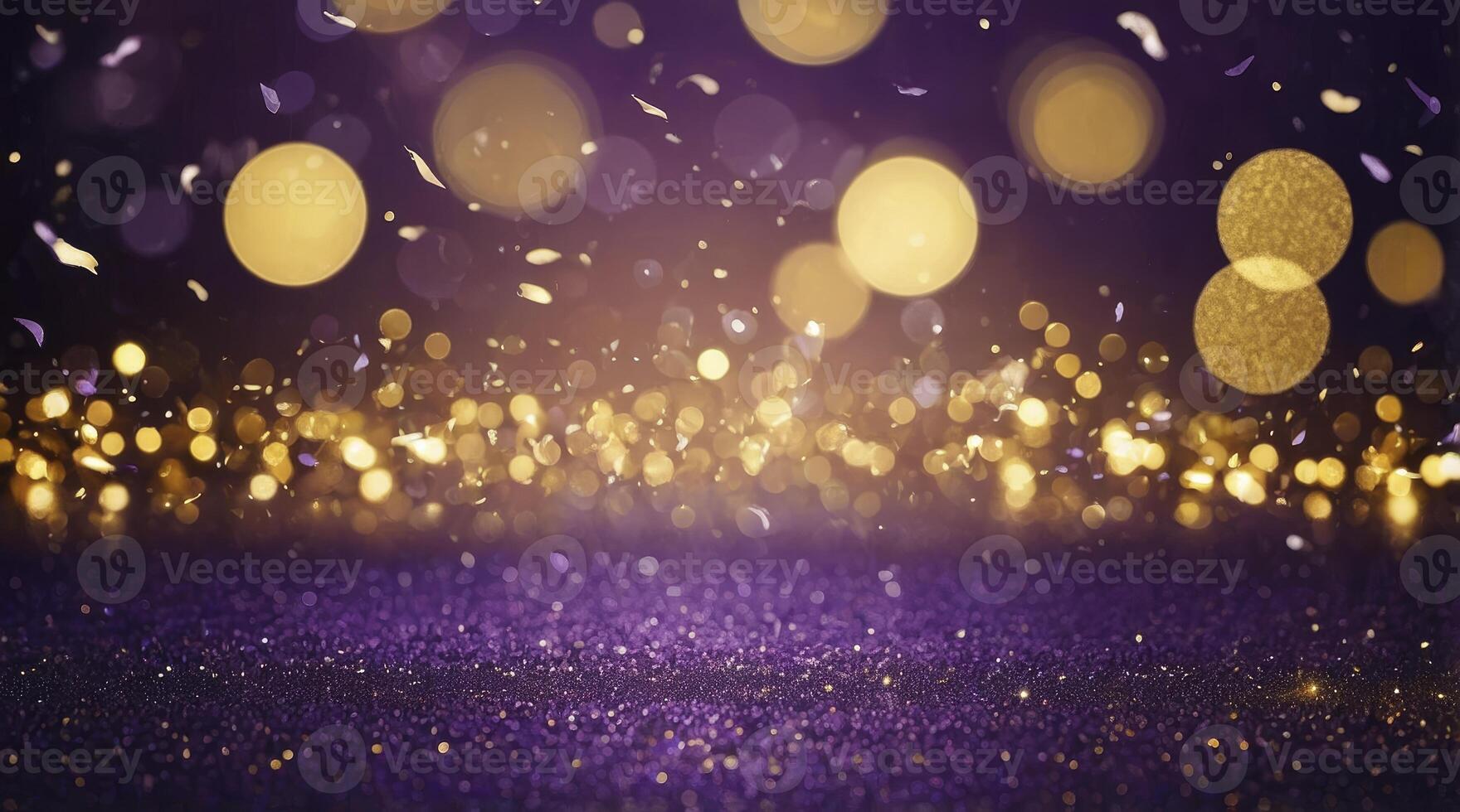 Glittering Light Effect on Purple Background with Bokeh Style photo