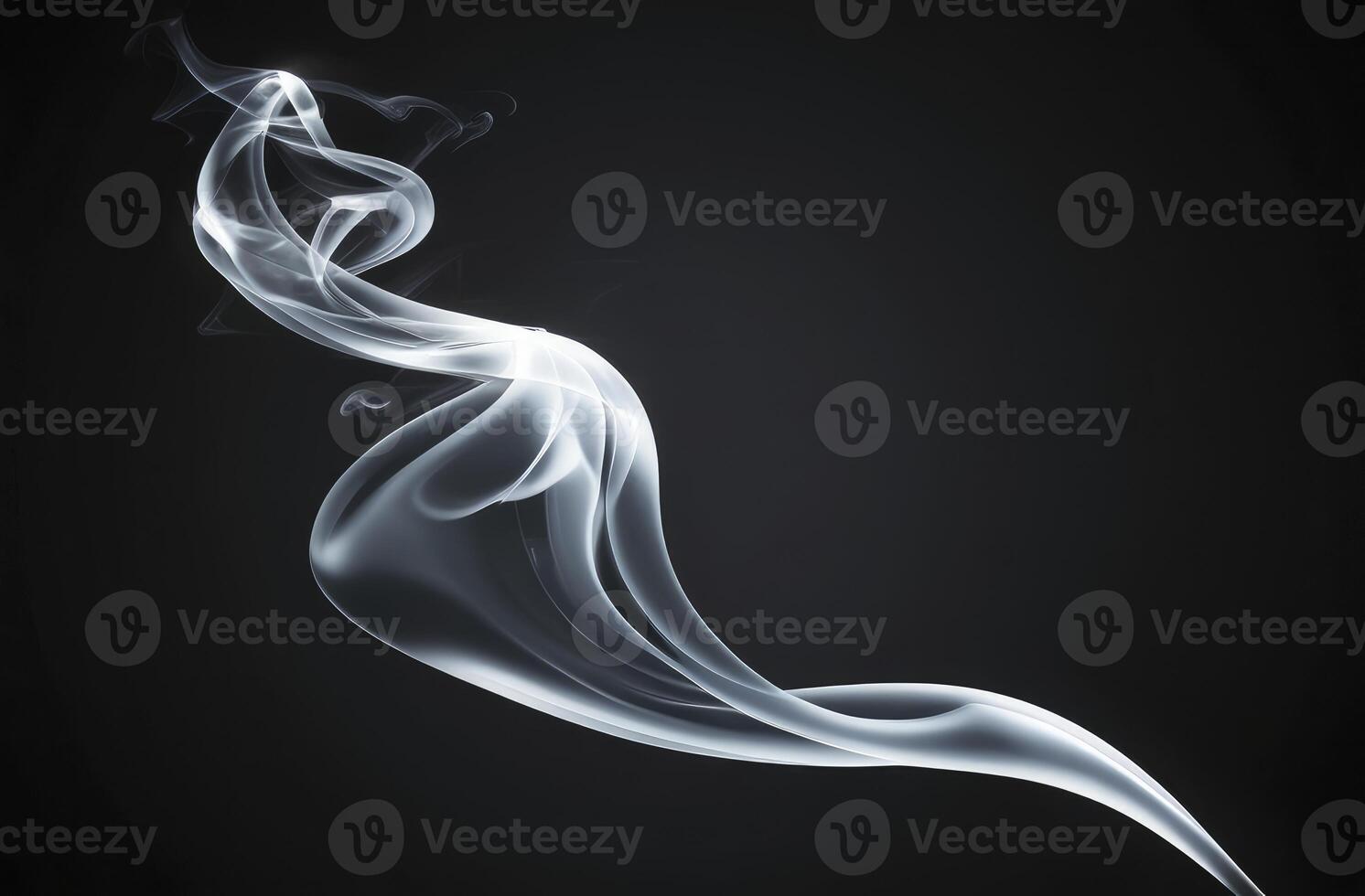 Elegant Smoke Flowing Against Dark Background for Abstract and Design Use photo