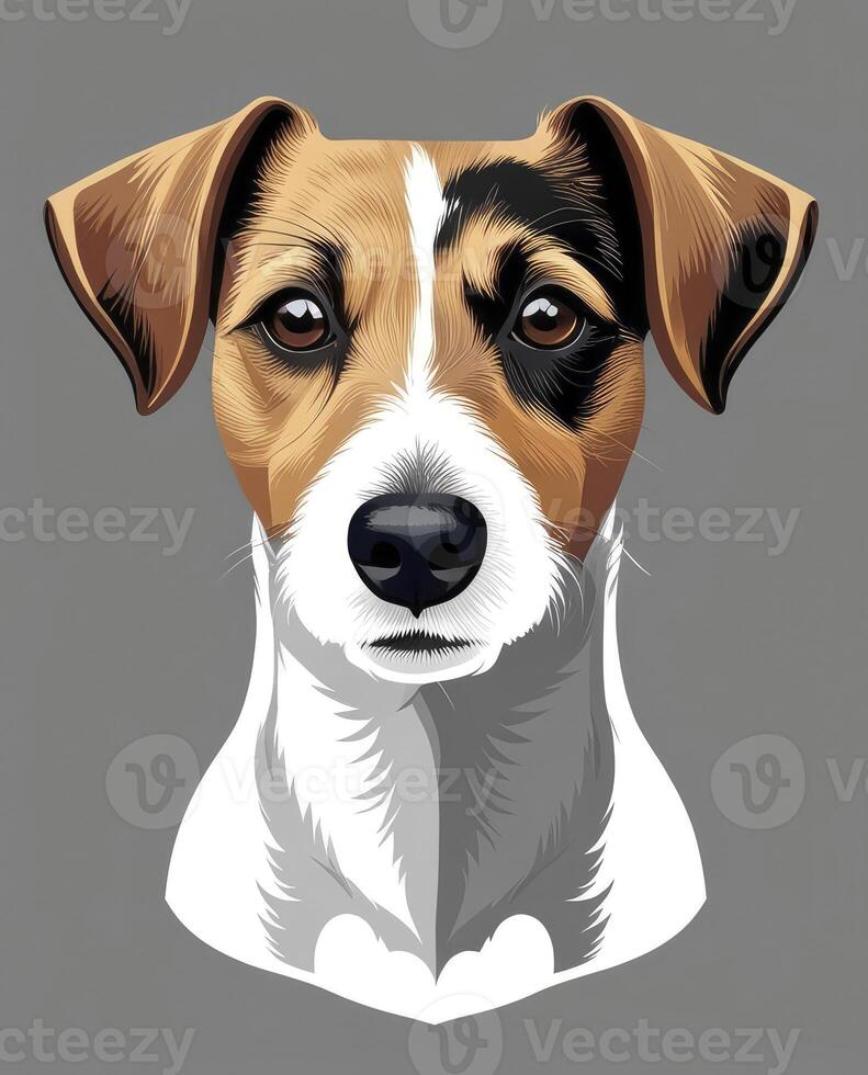 Close-up Portrait of Jack Russell Terrier with Expressive Eyes and Markings photo