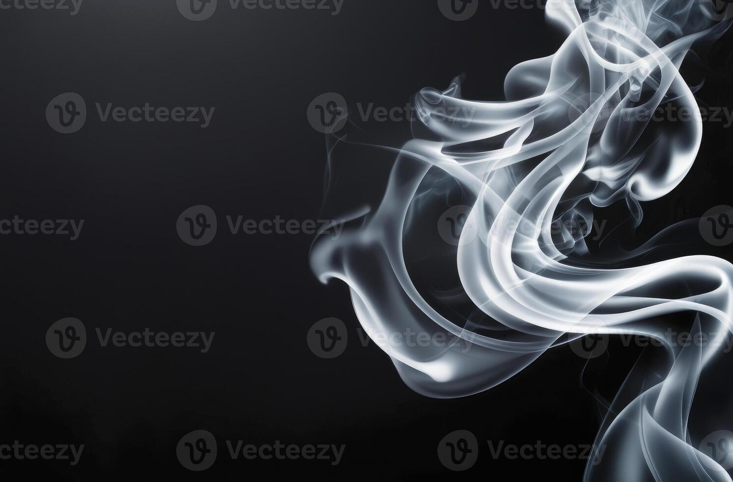 Elegant Smoke Trails Swirling on a Dark Background for Artistic Designs photo