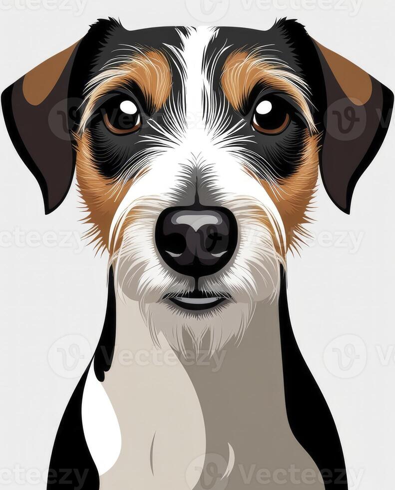 Close-up Portrait of a Jack Russell Terrier with Striking Fur photo