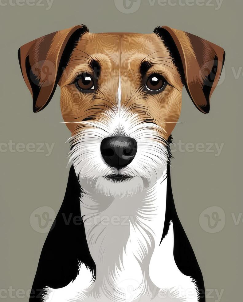 Dog Portrait Jack Russell Terrier with Brown and White Markings photo