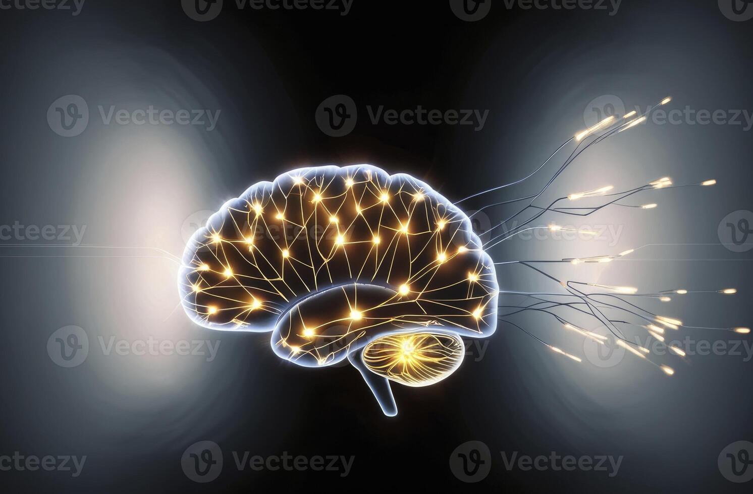 Human Brain with Neural Network Connections Sparking Intelligence and Innovation photo