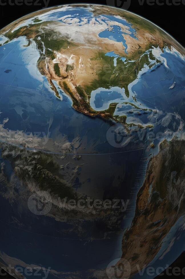Viewing Earth Globe Showing America Continent, Geography and Cartography photo