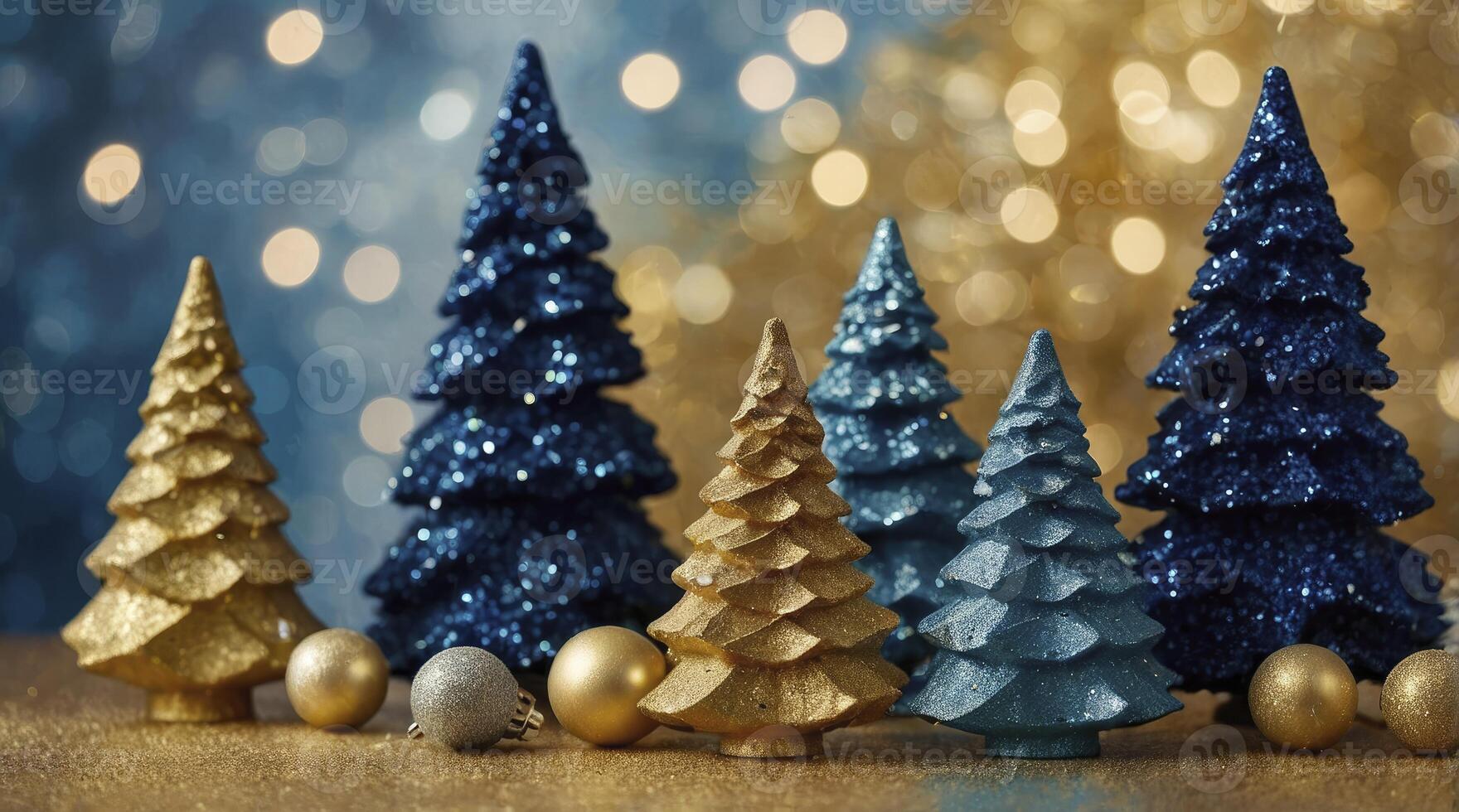 Sparkling Christmas Tree Ornaments with Bokeh Lights for Holiday Decoration photo